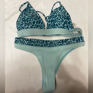 Amazon Blue Leopard Bikini Set